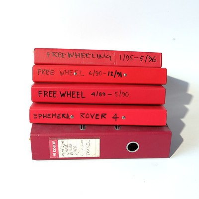 Range Rover Owners Club Magazines, Two Folders of Automobile Ephemera and 5 'The Times' Motor Car Industry Supplement.