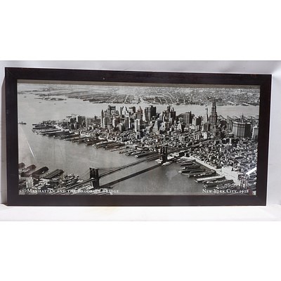  Large Offset Print of New York City, 1928 in Wooden Frame