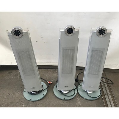 Three ARLEC CEH518 2400W Ceramic Oscillating Fan Heaters