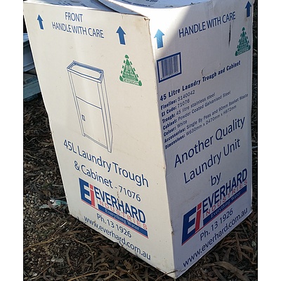 Lot 132 - Everhard 45L Laundry Trough & Cabinet - New