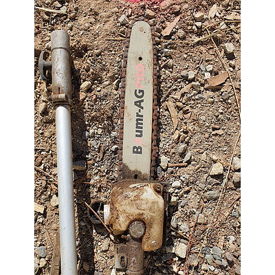 Lot 192 - Baumr AG 65cc Long Reach Multi Tool with Chainsaw Attachment