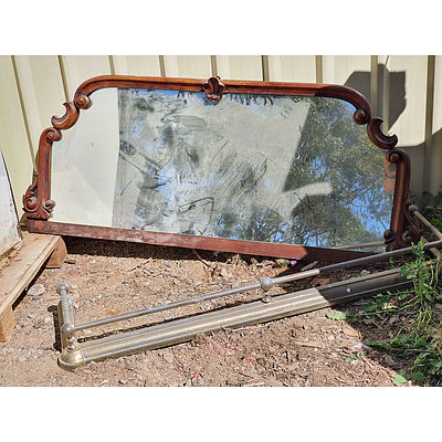 Lot 205 - Antique Style Mirror & Fireplace Bannister