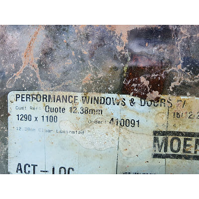 Lot 54 - 12.38mm Clear Laminated Glass Panes - Lot of 12
