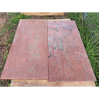 Lot 68 - Mega Red Java Marble Slabs - Lot of 2