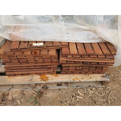 Lot 91 - Timber Outdoor Flooring Panels - Lot of 28