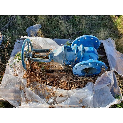 Assorted Blue Valves, Pipes, Sections