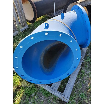 Assorted Blue Valves, Pipes, Sections