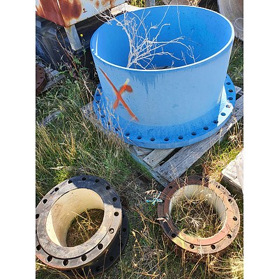 Assorted Blue Valves, Pipes, Sections