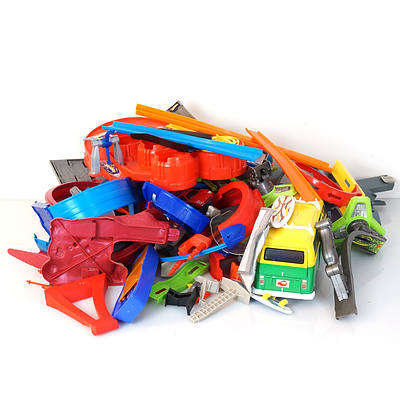 Various Hot Wheels Cars, Tracks and Accessories