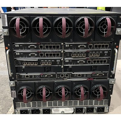 HP BladeSystem c7000 Enclosure Blade Server Chassis w/ 8 x HP ProLiant Blade Servers