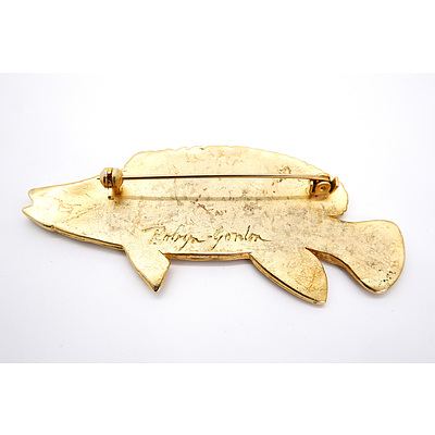 Robyn Gordon Gilt and Enamel Barramundi Brooch