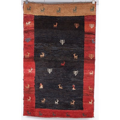 Thick Pile Heavy Weight Hand Knotted Persian Gabbeh 'Animal' Rug