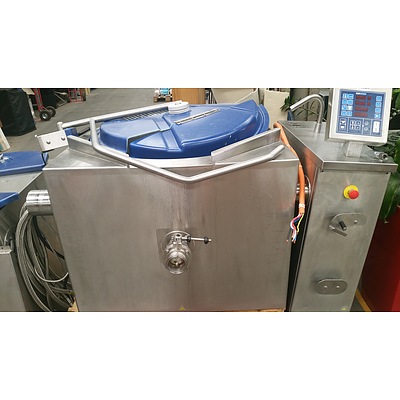Two Joni Foodline Multimix 300L Commercial Kettles With JOM Hot Fill Dos 2 Auto Pumping Fill Station and Chiller Unit - Original RRP -  Approx $170,000