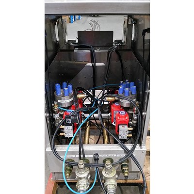 Two Joni Foodline Multimix 300L Commercial Kettles With JOM Hot Fill Dos 2 Auto Pumping Fill Station and Chiller Unit - Original RRP -  Approx $170,000