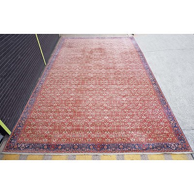 Monumental Wool Pile Karastan Persian Style Machine Made Carpet by Williamsburg Restoration with an All-Over Herati Pattern