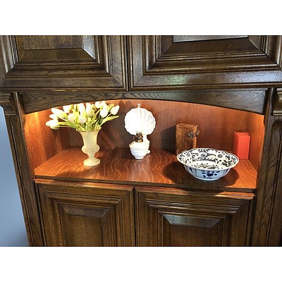 Pair of Dutch Solid Oak Classic Style Modular Cabinets