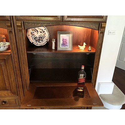 Pair of Dutch Solid Oak Classic Style Modular Cabinets