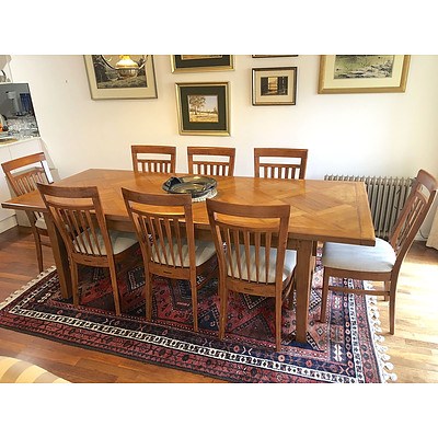 Set of Eight 'Diamond Creek Furniture Collection' Solid Ash Provencal Style Slat Back Dining Chairs ONLY