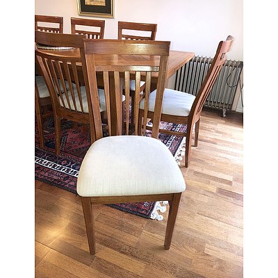 Set of Eight 'Diamond Creek Furniture Collection' Solid Ash Provencal Style Slat Back Dining Chairs ONLY