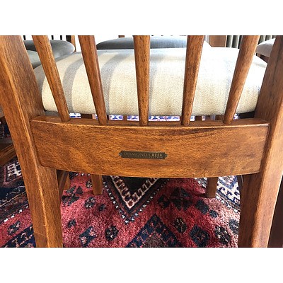 Set of Eight 'Diamond Creek Furniture Collection' Solid Ash Provencal Style Slat Back Dining Chairs ONLY