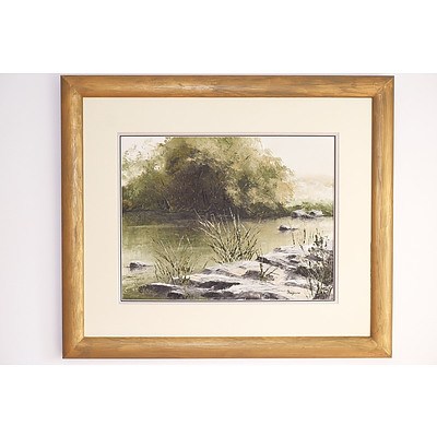 Kevin Maguire (Active 1970s/80s) Coppins Crossing Canberra 1985, Oil on Canvas Board