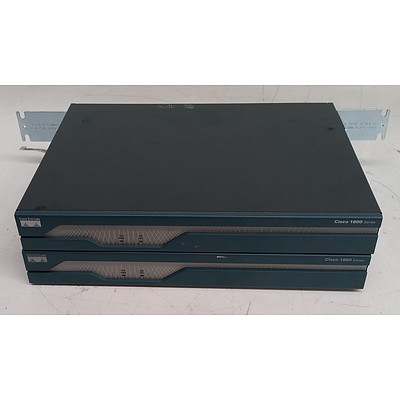 Cisco (CISCO1841) 1800 Series Integrated Service Routers - Lot of Two
