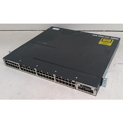 Cisco Catalyst (WS-C3750X-48P-S V01) 3750-X Series PoE+ 48-Port Gigabit Managed Switch