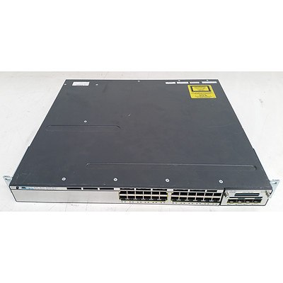 Cisco Catalyst (WS-C3750X-24P-S V01) 3750-X Series PoE 24-Port Gigabit Managed Switch