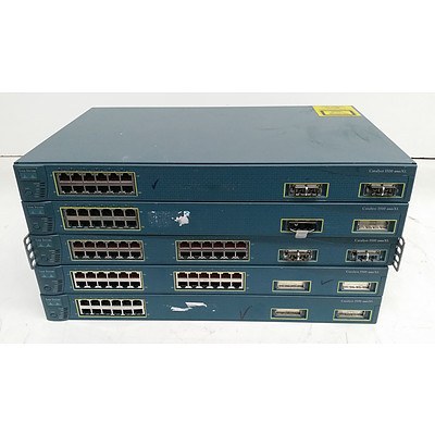 Cisco Catalyst 3500 Series XL Fast Ethernet Switches - Lot of Five
