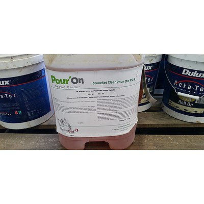 9 Buckets of Gravel with 1 Bottle of Stone Set Pour On Gravel Binder