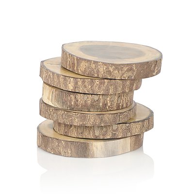 Set of 6 Wooden Coasters  - Lot of 6 Sets - *Brand New*