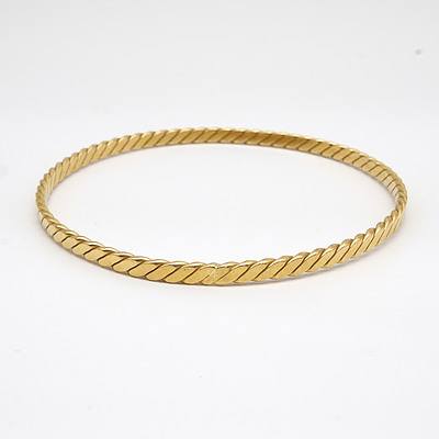 18ct Yellow Gold Twisted Bangle, 21.1g