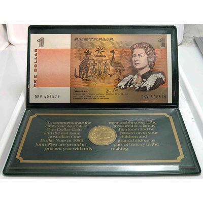 Commemorative Issue of the 1St $1 Coin & Last $1 Note