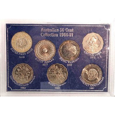 Cased Collection Of Australian 50c Coins