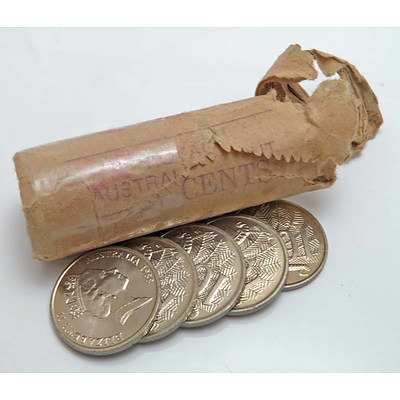 Partial Reserve Bank Roll of 1988 Qe2 10 Cents