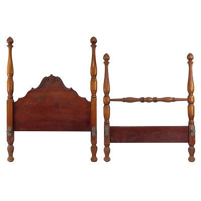 King Single Bed Ends Mid 20th Century, Lacking Side Irons