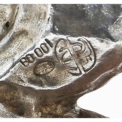 Robert TF Lawrence (South African Born 1933) Limited Edition Solid Silver Figure of a Cheetah on Wooden Base