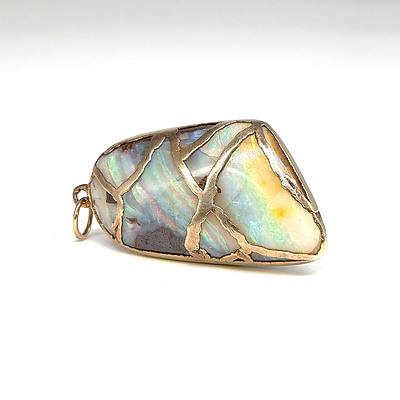 Boulder Opal Pendant in Gilt Silver Setting