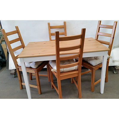 ikea White/Timber Dining Setting