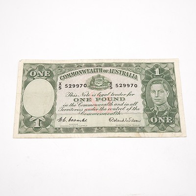 Commonwealth of Australia One Pound Coombs/ Wilson Note X5 529970