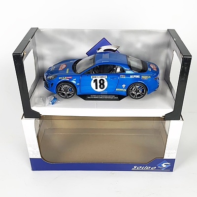 Solido Alpine A110 Premiere Edition Rallye Monte-Carlo Historique 2018 1:18 Scale Model Car