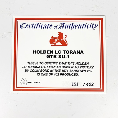 AUTOart Holden LC Torana GTR XU-1 (151/402) 1:18 Scale Model Car