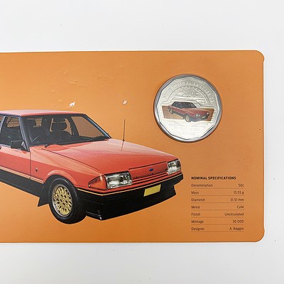 2017 50c Coloured Uncirculated Coin - 1982 Ford XE Falcon ESP