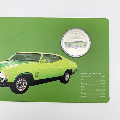 2017 50c Coloured Uncirculated Coin - 1973 Ford XA Falcon Superbird