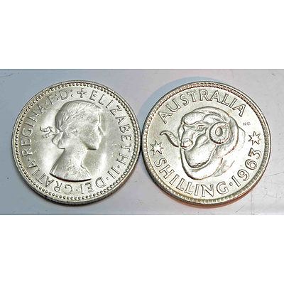 Australia: Silver Shillings 1963 (x2)