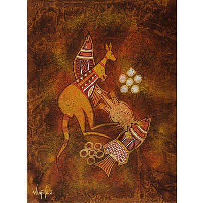 WANJIDARI Leanne Reid (Born 1966), 'Kangaroo Motifs'