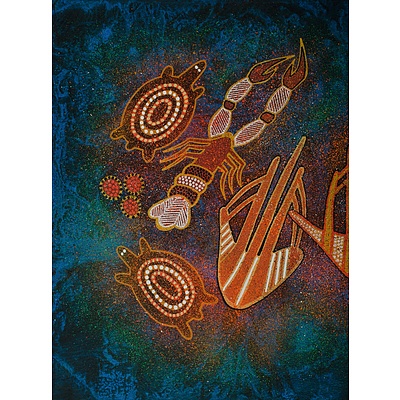 WANJIDARI Leanne Reid (Born 1966), 'Sailing Ship Motifs - Princess Charlotte Bay NQ'