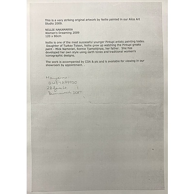 NAKAMARRA Nellie Tolson (Born c.1976), Women's Dreaming, 2009