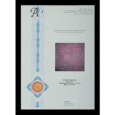 WEIR Barbara (Born c.1945), 'My Mother's Country', 2007