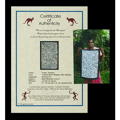 NUMINA Louise (Born 1976), 'Bush Medicine Leaves', Circa 2009